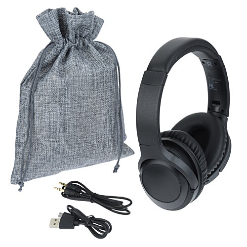 Additional Image 5 - a black headphones and a grey bag