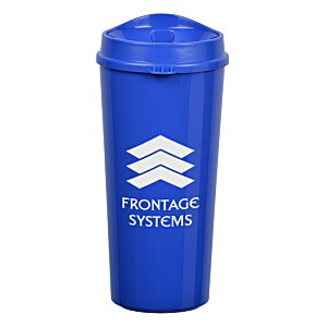 Additional Image 1 - a blue plastic cup with a lid