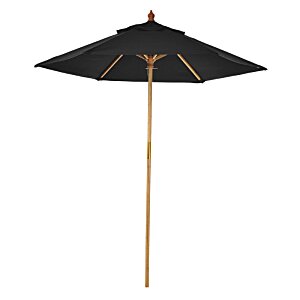 Additional Image 3 - a blue umbrella with a yellow pole