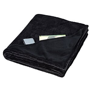 Additional Image 2 - a black blanket with a silver and silver object on it