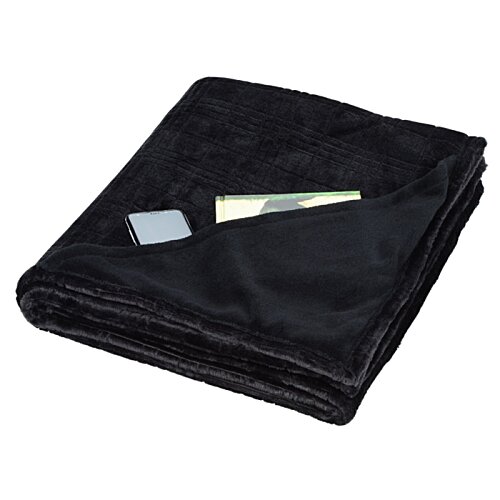 Additional Image 2 - a black blanket with a silver and silver object on it