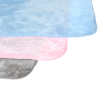 a close up of a blue pink and grey object