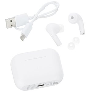 Additional Image 4 - a white box with a cord and earbuds