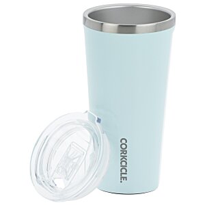 Additional Image 1 - a white and blue tumbler with a lid