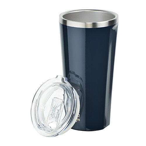 Additional Image 1 - a white and blue tumbler with a lid