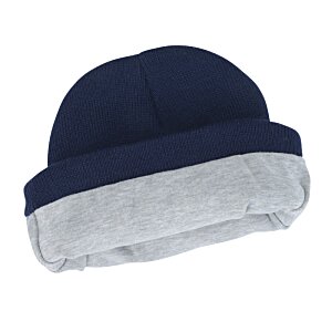 Additional Image 2 - a blue and white beanie