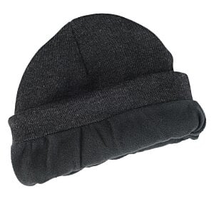 Additional Image 3 - a black beanie with a ruffle