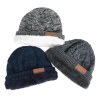 View Image 5 of 6 of Fuzzy Lined Heather Knit Beanie