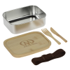 View Image 2 of 2 of Stainless Bento Box with Bamboo Lid and Cutlery