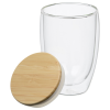 View Image 2 of 3 of Easton Glass Cup with Bamboo Lid - 12 oz.