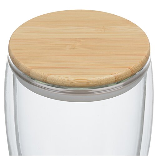 Easton Glass Cup with Bamboo Lid - 12 oz. Image 2 of 2