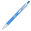 a blue pen with a white cap