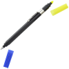 View Image 2 of 2 of Dri Mark Double Header Pen/Highlighter- Closeout Black Barrel - Blue Ink