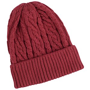 Additional Image 2 - a red knit hat on a white background