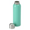 a blue bottle with silver cap