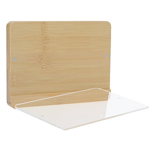 Additional Image 1 - a wooden stand with a clear plastic cover