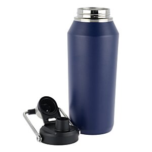 Additional Image 3 - a blue thermos with a black cap