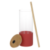 View Image 2 of 4 of Shanti Glass Tumbler with Bamboo Lid and Straw - 17 oz.