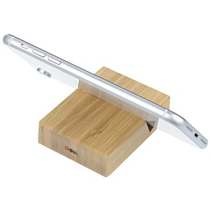 Additional Image 4 - a silver tablet on a wooden block