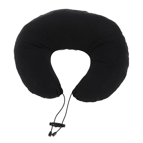 Additional Image 3 - a black neck pillow with a strap