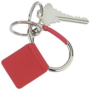 Additional Image 1 - a red key chain with a key ring