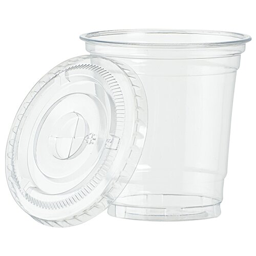 Clear Soft Plastic Cup with Lid - 8 oz. Image 1 of 1