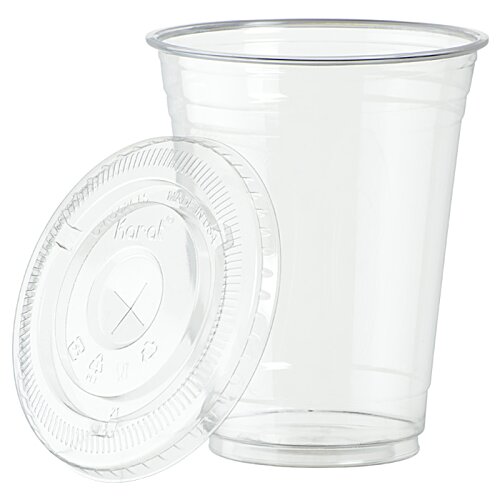 Clear Soft Plastic Cup with Lid - 16 oz. Image 1 of 1