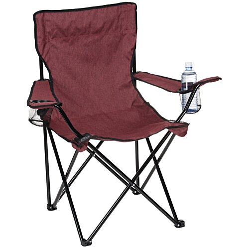 Additional Image 1 - a red folding chair with a drink bottle