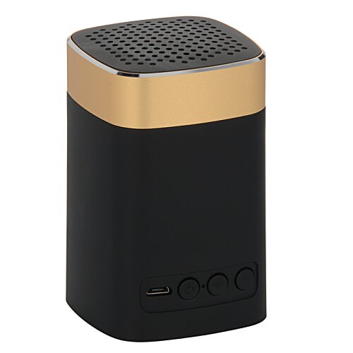 Additional Image 2 - a black and gold speaker