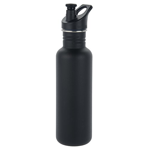 Additional Image 1 - a black water bottle with a straw with Willis Tower in the background