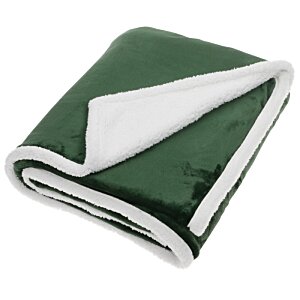 Additional Image 1 - a green blanket with a white blanket on it