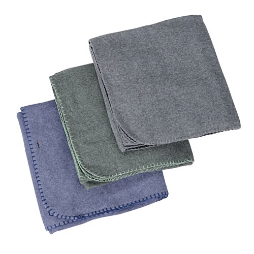 Heathered Shawl Blanket with Button Image 4 of 4