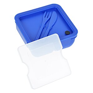 Additional Image 2 - a blue plastic container with a plastic cover