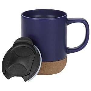 Additional Image 1 - a blue and brown mug with a black lid