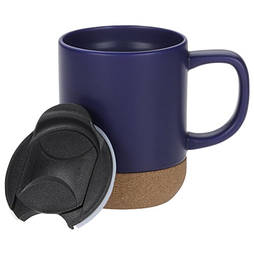 Additional Image 1 - a blue and brown mug with a black lid
