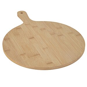 Additional Image 1 - a round wooden cutting board
