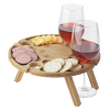 View Image 5 of 5 of Bamboo Portable Wine & Cheese Table