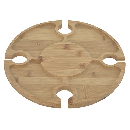 Bamboo Portable Wine & Cheese Table Image 2 of 4