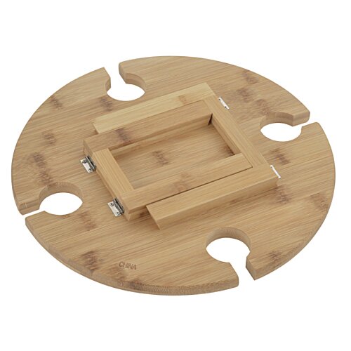 Bamboo Portable Wine & Cheese Table Image 3 of 4