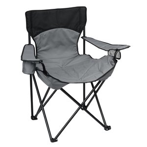 Additional Image 6 - a grey folding chair with a black cushion