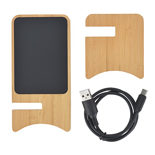 SCX Bamboo Light-Up Logo Wireless Charger Image 5 of 6