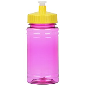 Additional Image 1 - a pink water bottle with a yellow lid
