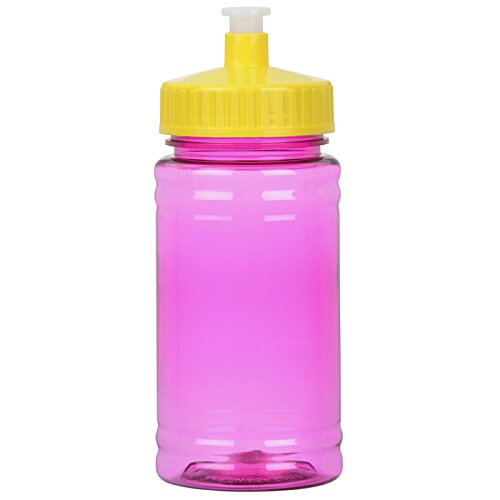 Additional Image 1 - a pink water bottle with a yellow lid