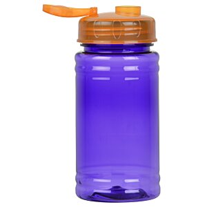 Additional Image 1 - a purple plastic water bottle with a yellow straw