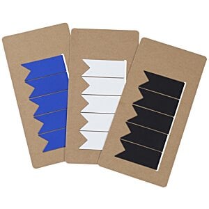 Additional Image 4 - a group of brown paper with white and blue labels