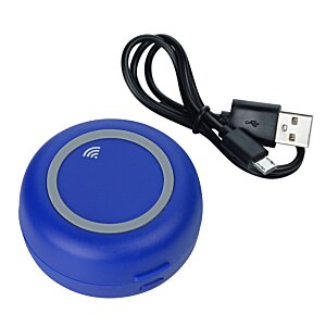 Additional Image 1 - a blue round object with a black cord