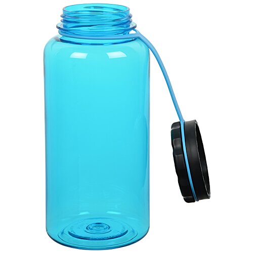 Additional Image 1 - a blue water bottle with a black cap