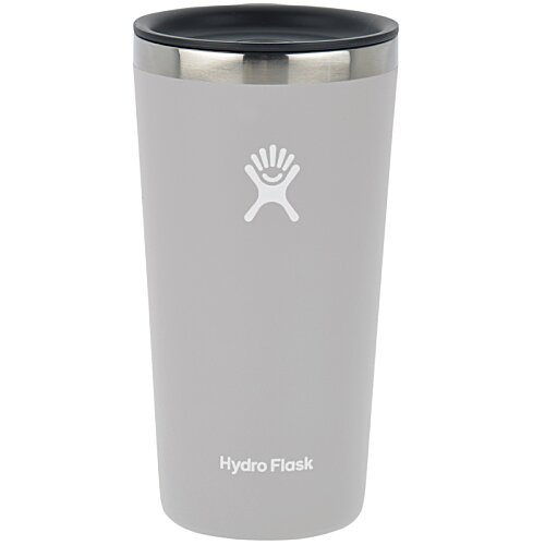Additional Image 1 - a grey tumbler with a white ribbon on it
