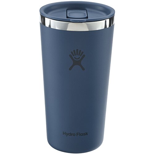 Additional Image 1 - a blue tumbler with a black ribbon on it