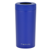 a blue cylinder with a black lid